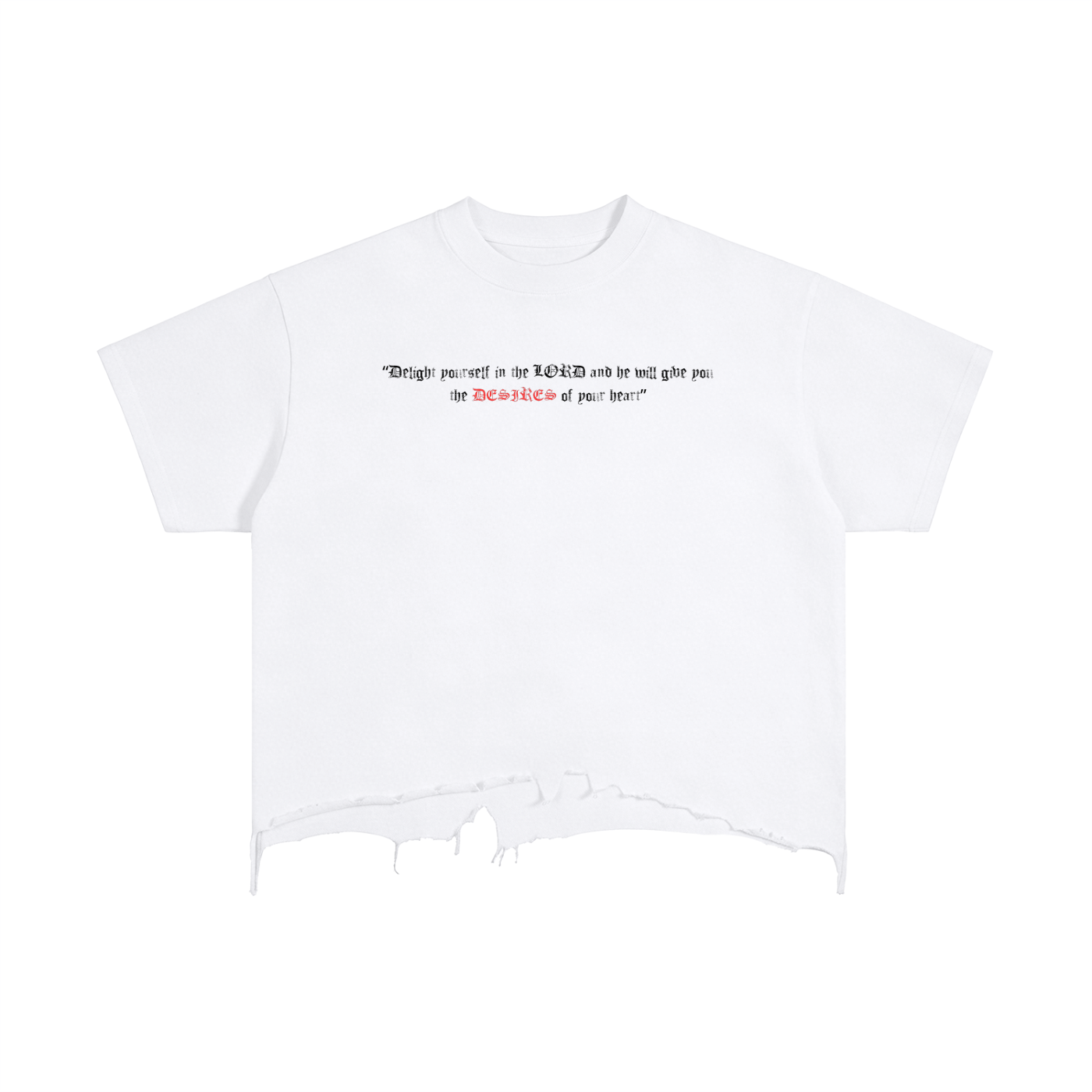 Vintage Wash Boxy Distressed Hem T-Shirt