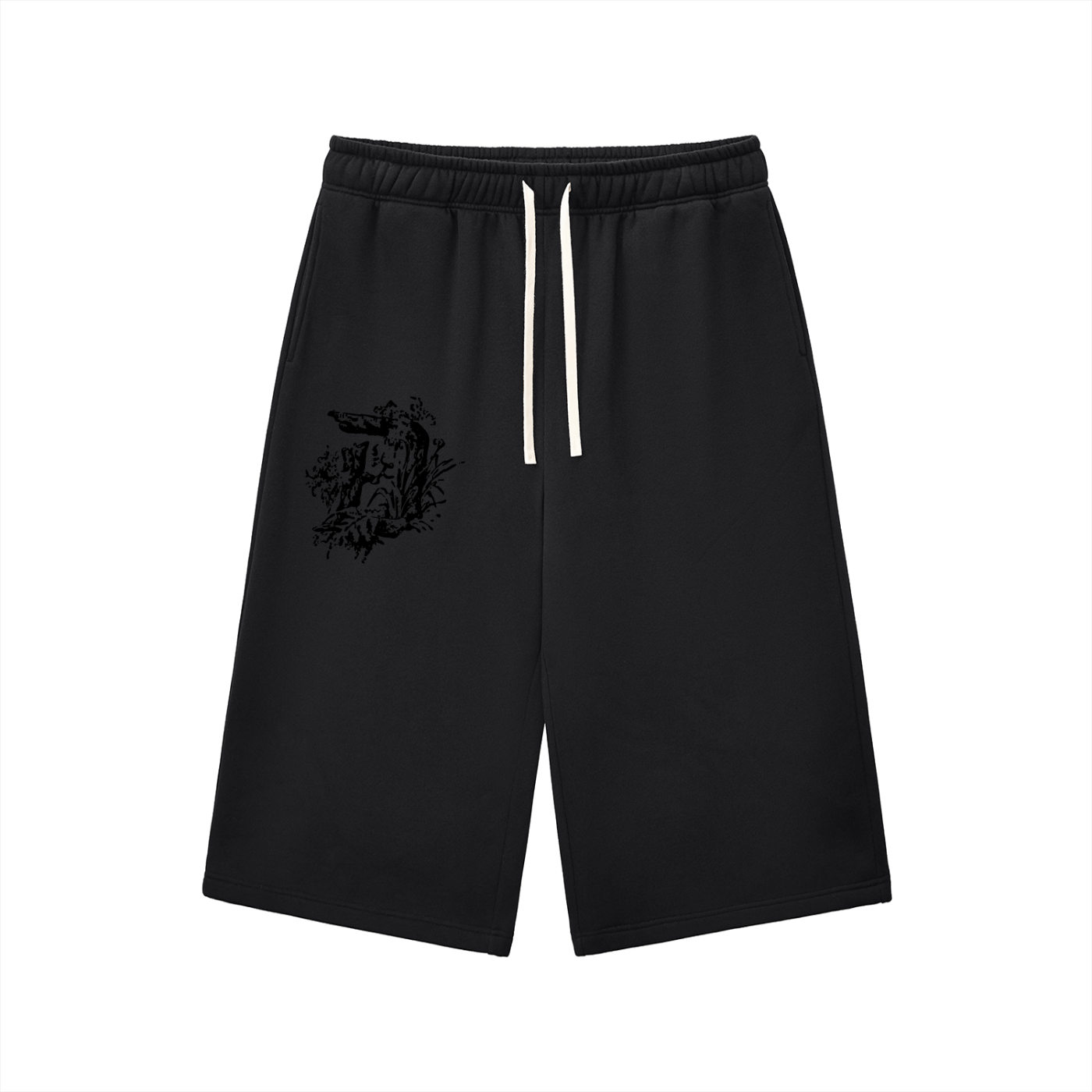 Relaxed Drawstring Three-quarter Sweatpants