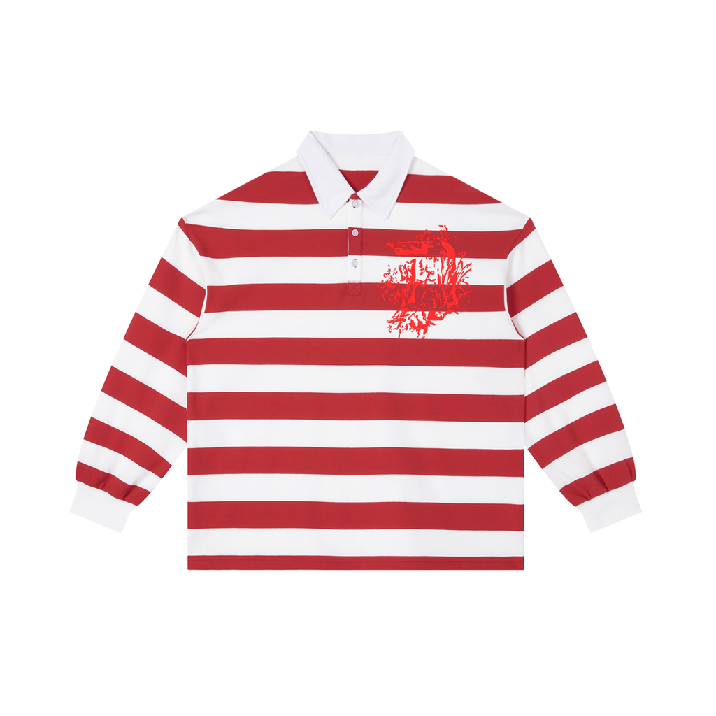 Color Block Stripe Polo Shirt
