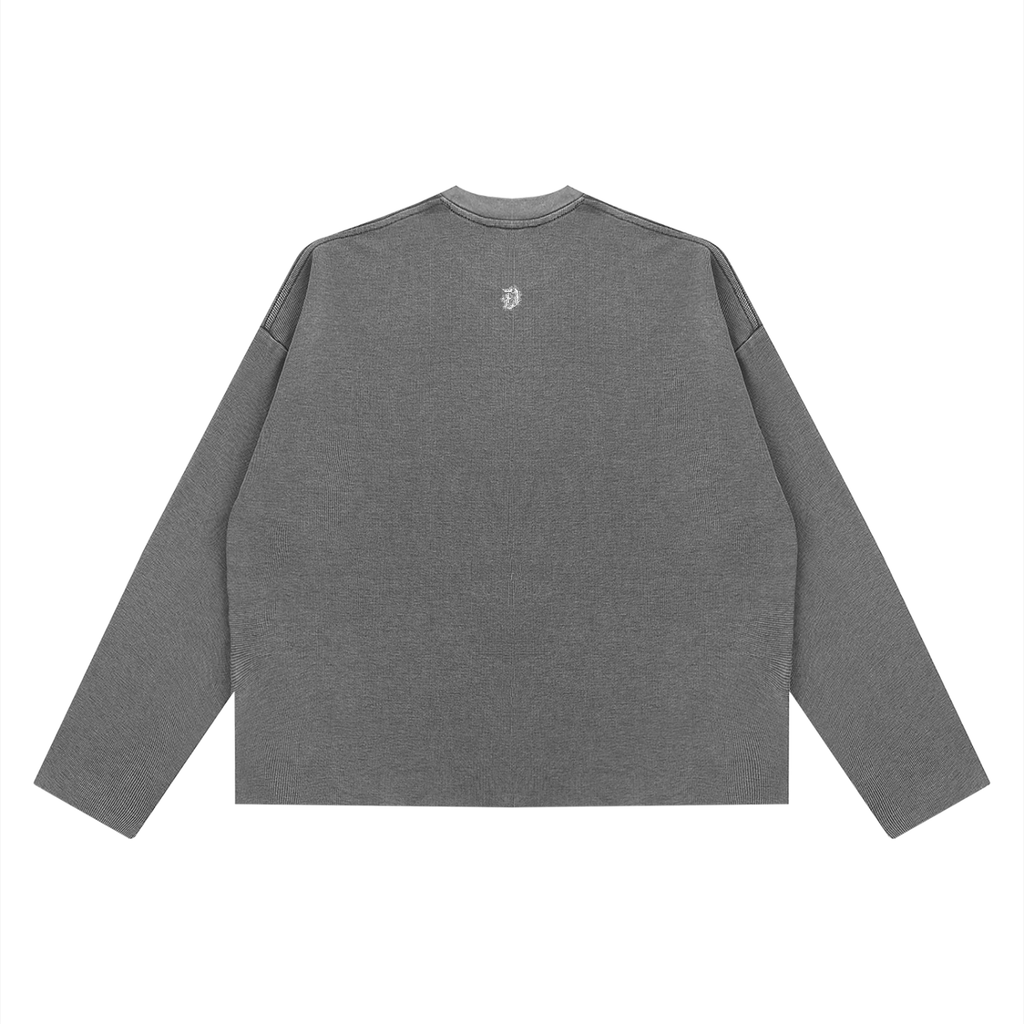 Unisex Vintage Wash Boxy  Waffle Raw Edge T-Shirt