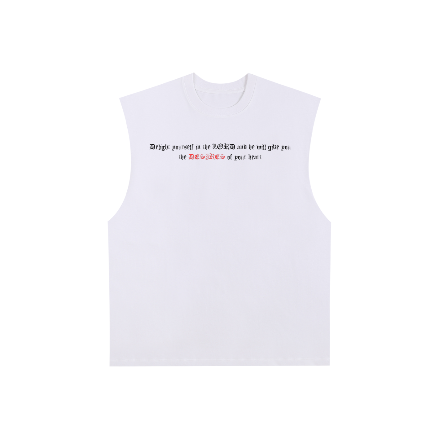 DESIRE Raw edge Psalms 37:4 tank top