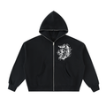 Fleeced Full-Zip Boxy Hoodie