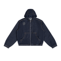 Men's Boxy Vintage Wash Hooded Denim Jacket