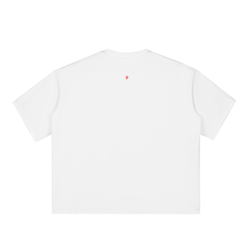 Boxy Half-Sleeve Raw-Edge T-Shirt