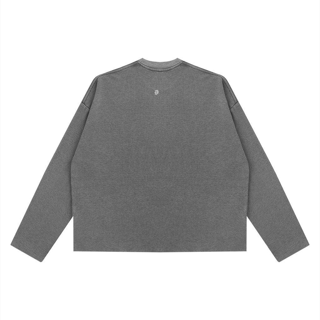Unisex Vintage Wash Boxy  Waffle Raw Edge T-Shirt