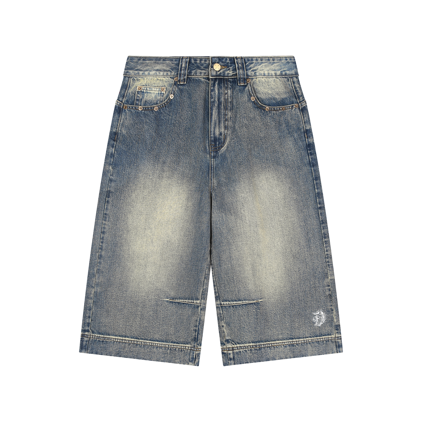 Vintage Wash Baggy Denim Shorts