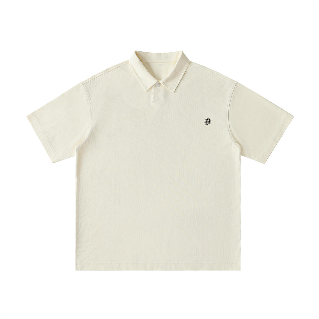 Loose Cotton Short-Sleeve Polo Shirt