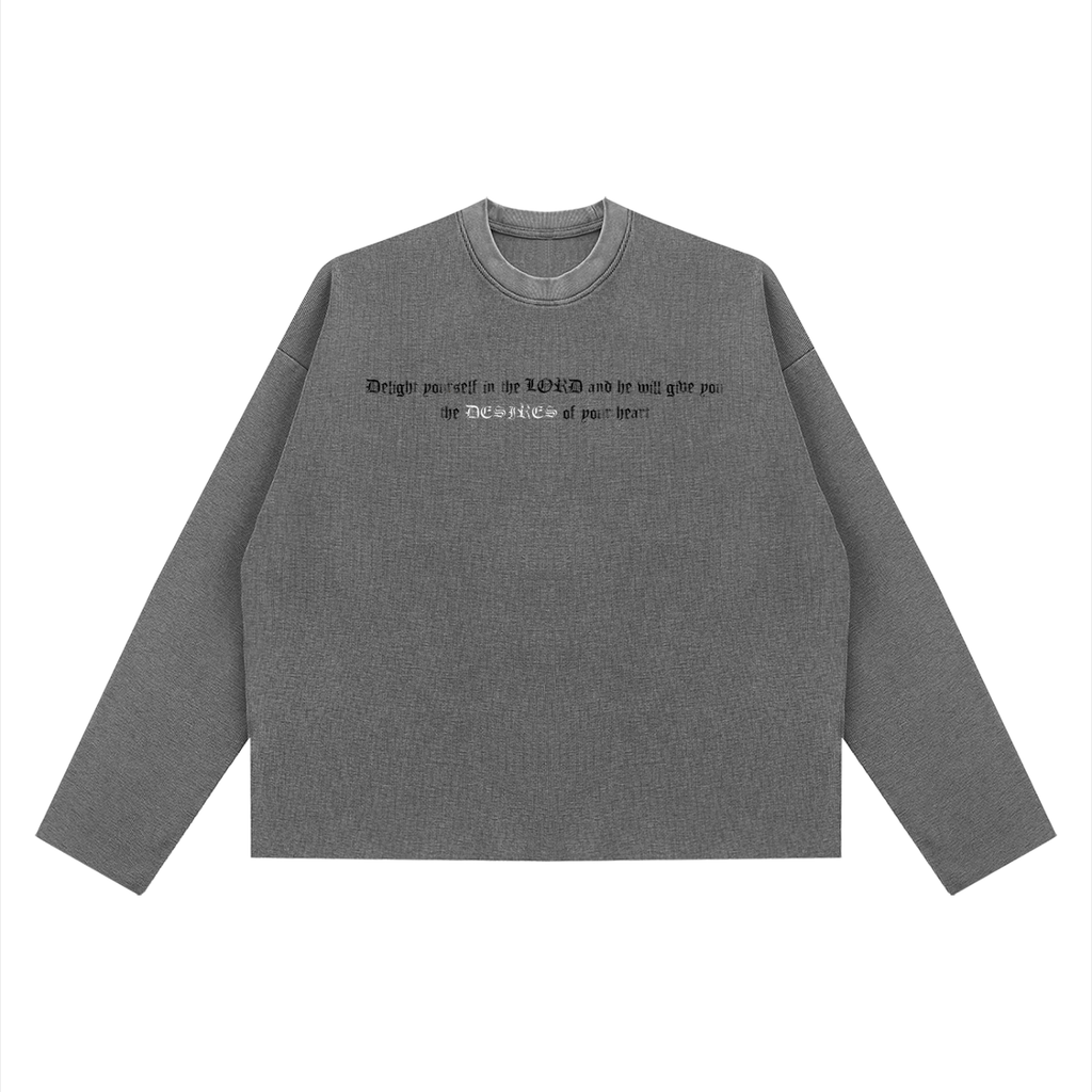Unisex Vintage Wash Boxy  Waffle Raw Edge T-Shirt
