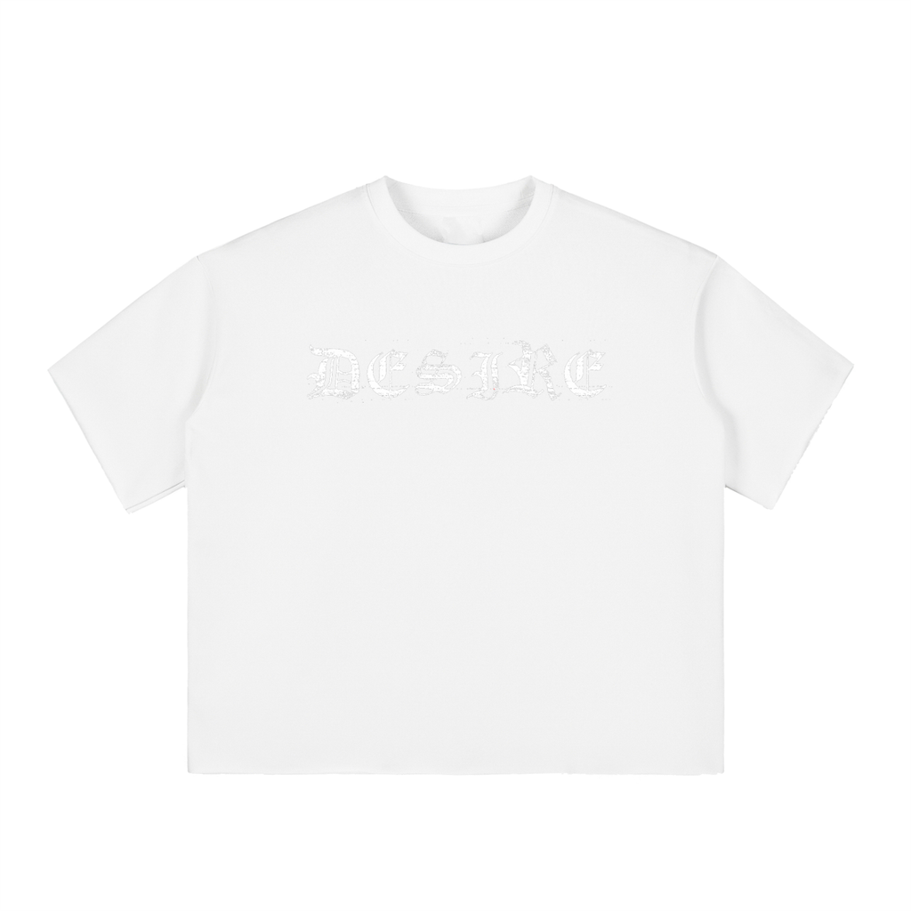 Boxy Half-Sleeve Raw-Edge T-Shirt