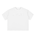Boxy Half-Sleeve Raw-Edge T-Shirt