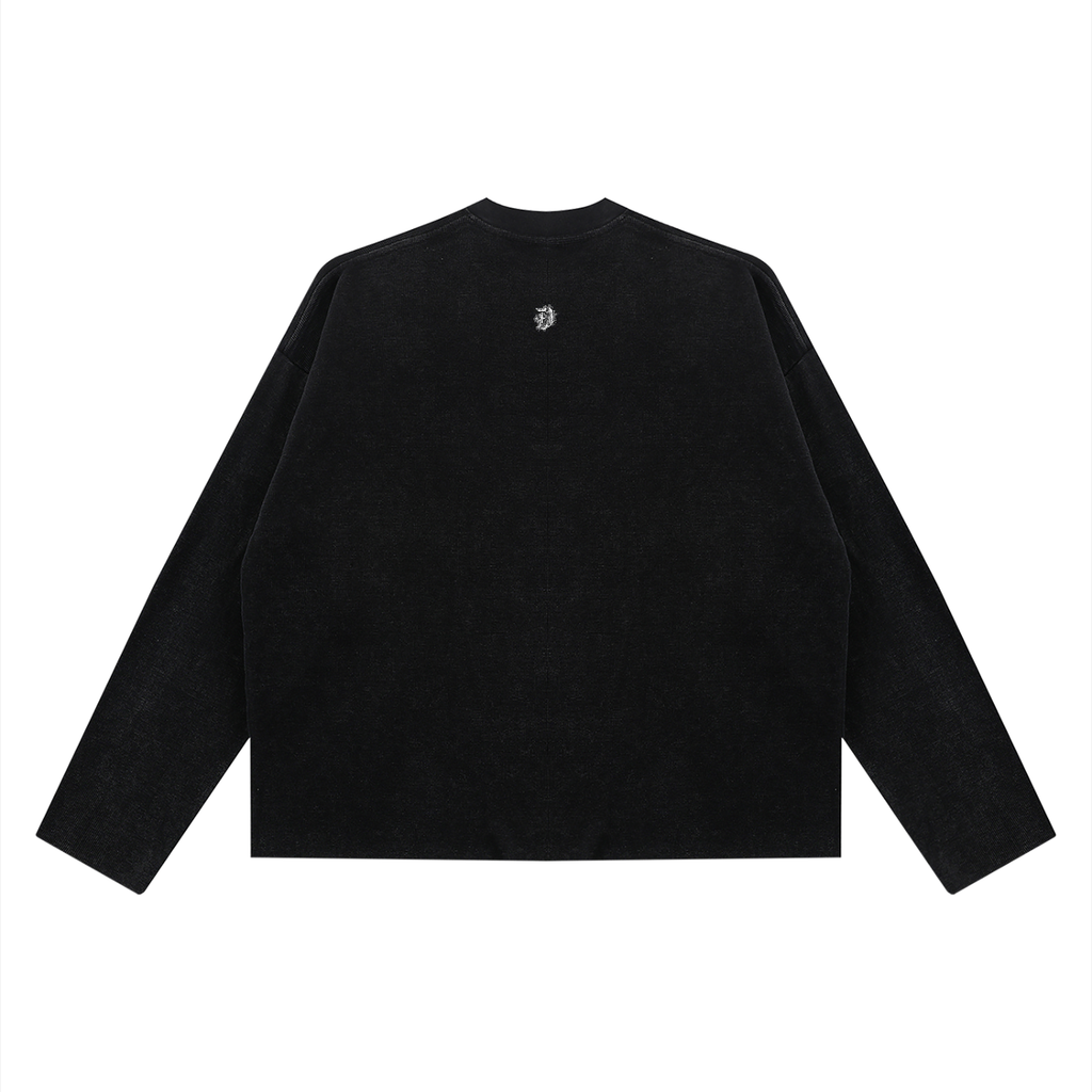 Unisex Vintage Wash Boxy  Waffle Raw Edge T-Shirt